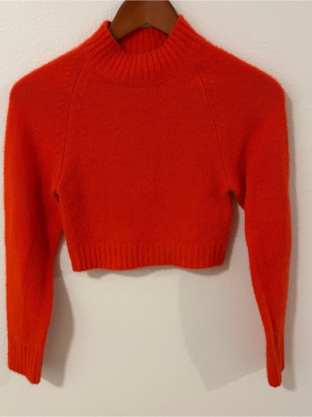 Urban Outfitters Bright Orange Cropped Turtleneck Sweater